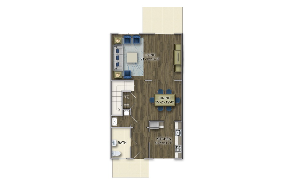 T-3 3 Bed 2.5 Bath Floorplan