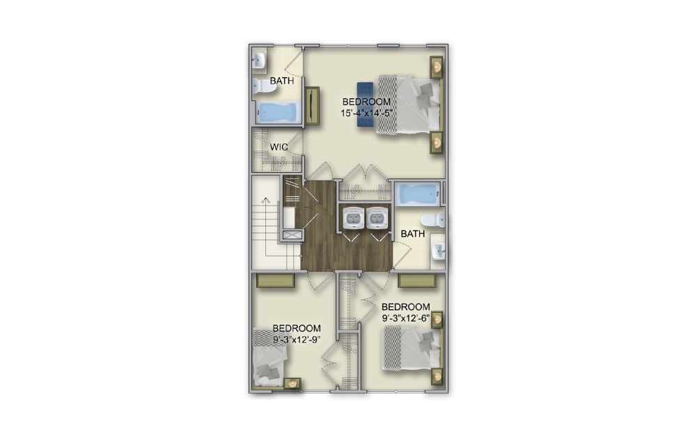 T-3 3 Bed 2.5 Bath Floorplan